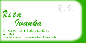 rita ivanka business card